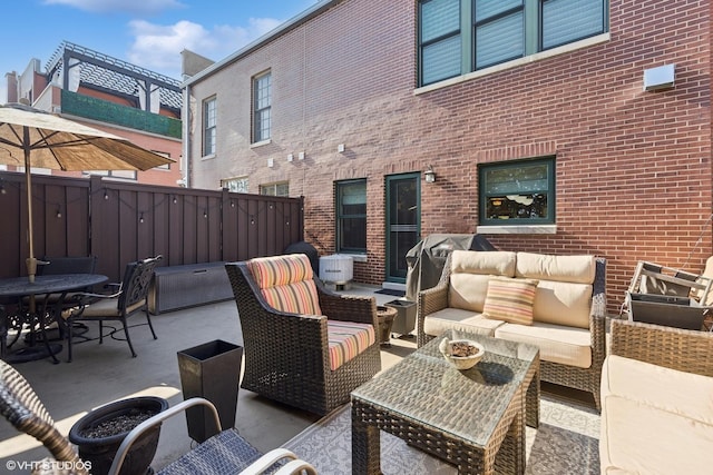 view of patio / terrace featuring outdoor lounge area