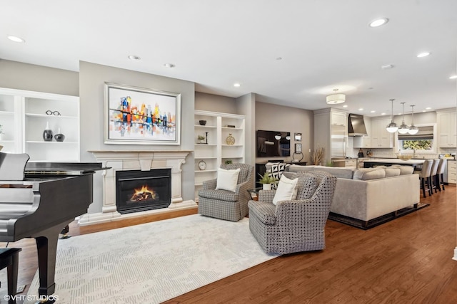 living room featuring hardwood / wood-style floors