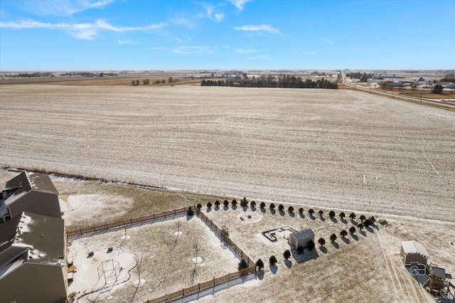 bird's eye view with a rural view