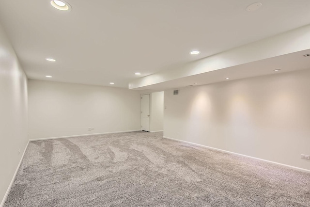 basement with carpet