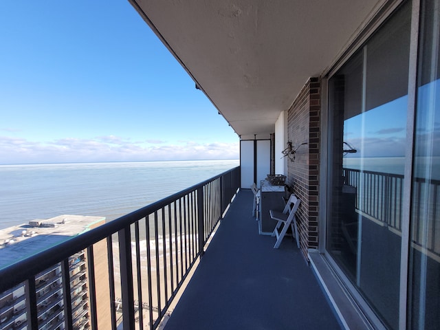 balcony with a water view