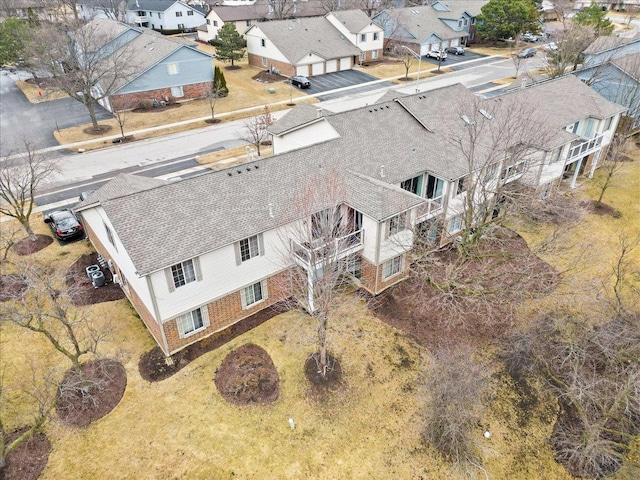 aerial view with a residential view