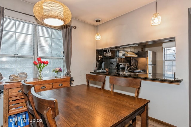 dining room with sink