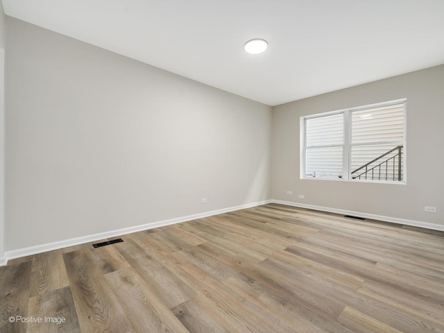 empty room featuring light hardwood / wood-style flooring