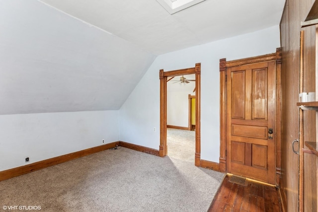 additional living space featuring carpet and lofted ceiling