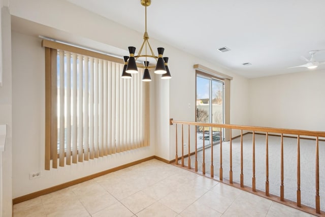 interior space featuring an inviting chandelier