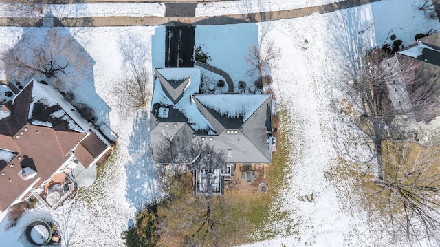 view of snowy aerial view