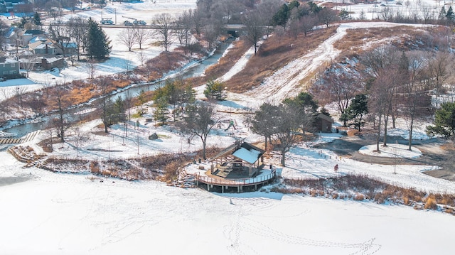 view of snowy aerial view