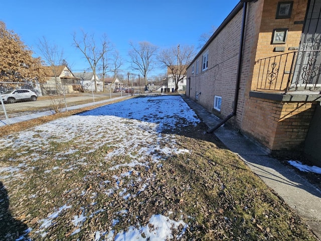 view of snowy yard