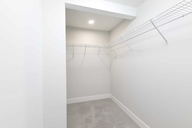 view of walk in closet