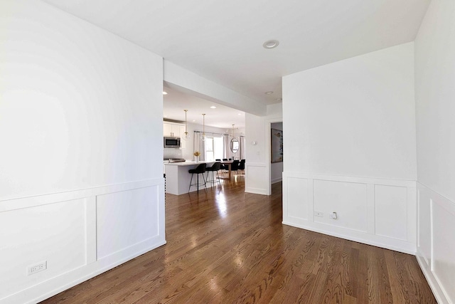 interior space featuring dark wood-type flooring