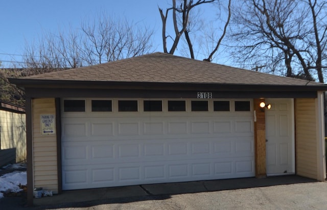 view of garage