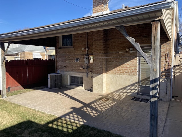 view of patio with central AC