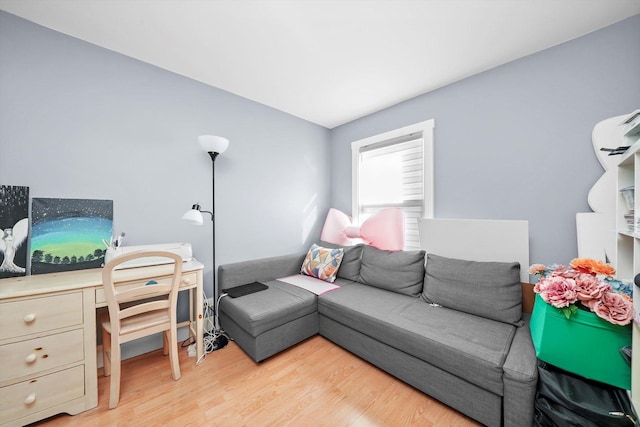 living room with light wood-type flooring