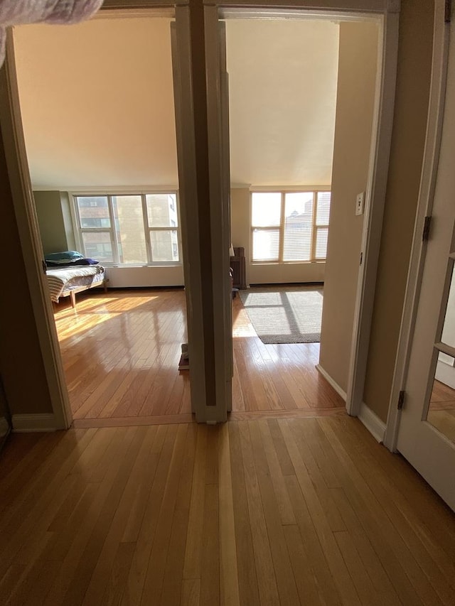 hall featuring light wood-type flooring