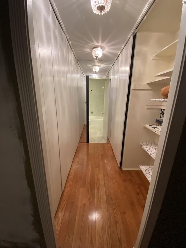 hallway featuring light hardwood / wood-style floors