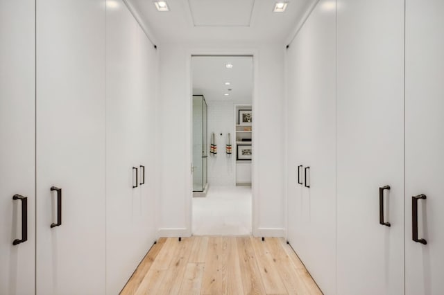 hallway featuring light hardwood / wood-style floors