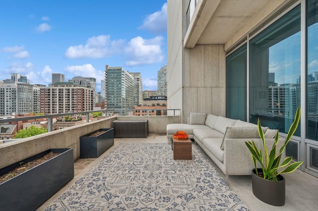 balcony featuring outdoor lounge area