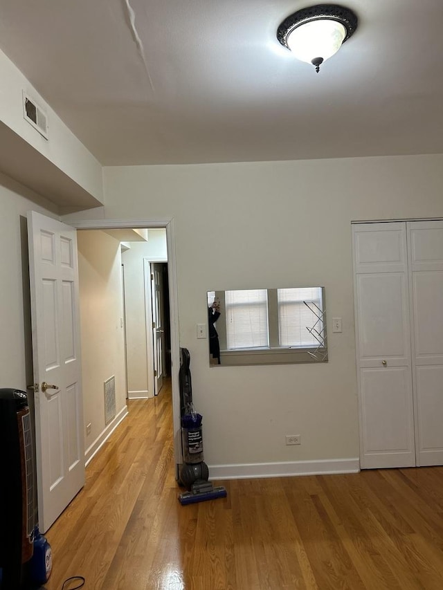 interior space with light hardwood / wood-style flooring