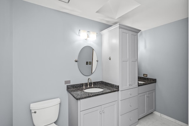 bathroom featuring toilet and vanity