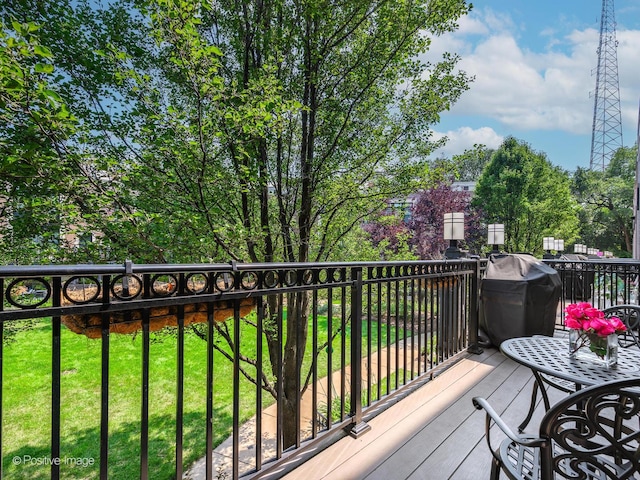 balcony with a grill