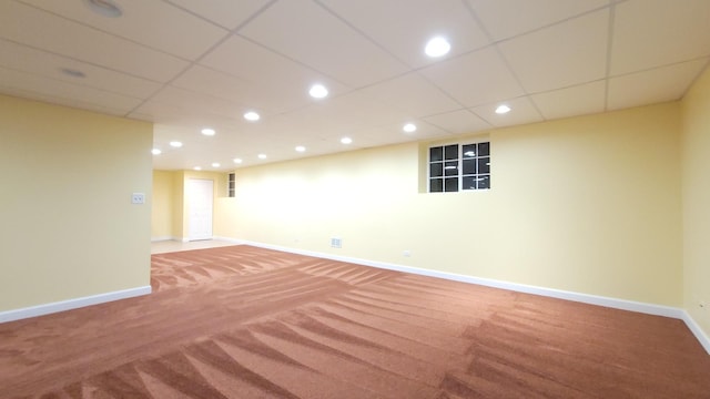 basement with carpet