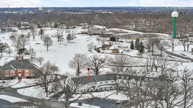 view of snowy aerial view