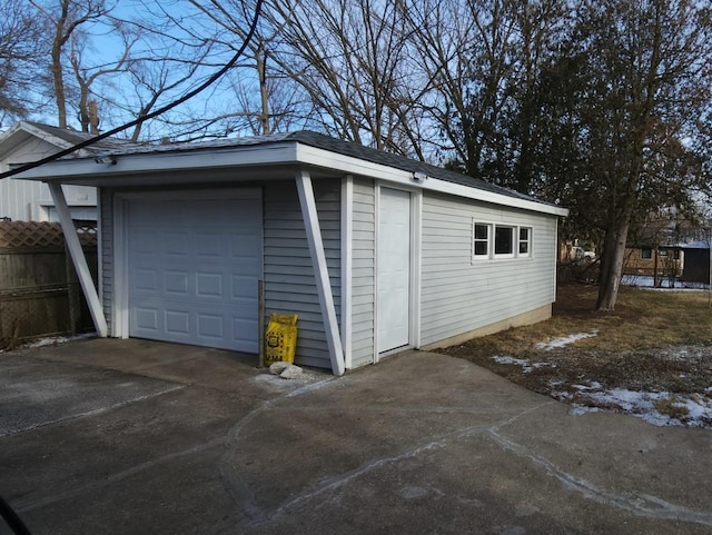 view of garage