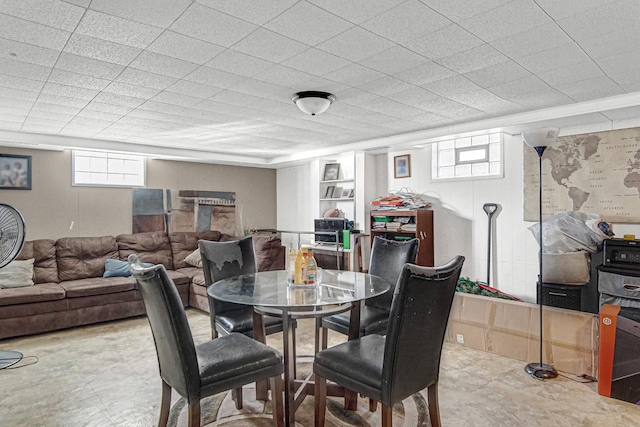 dining room with built in features