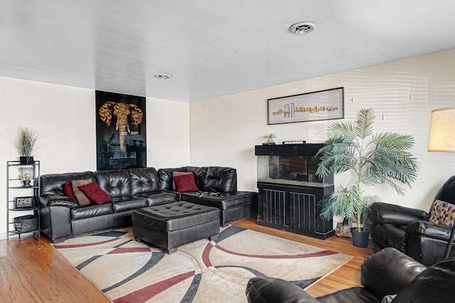 living room featuring wood-type flooring