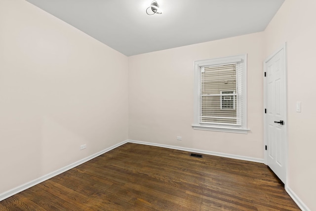 unfurnished room featuring dark hardwood / wood-style floors