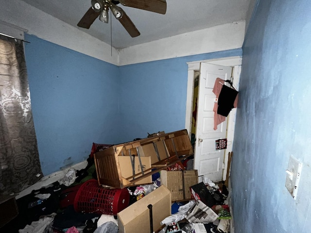 miscellaneous room featuring ceiling fan