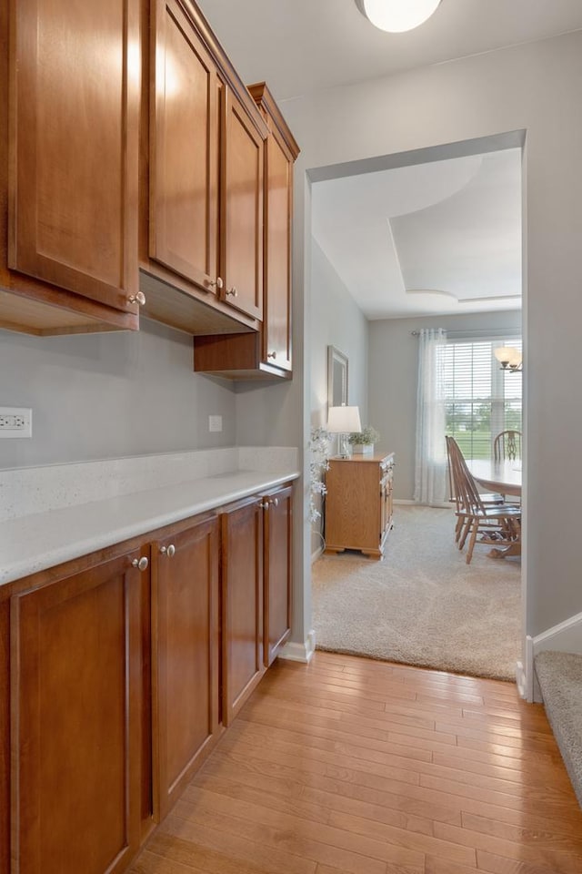 kitchen featuring light hardwood / wood-style floors