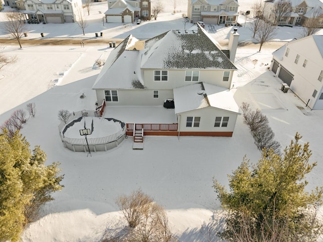 view of snowy aerial view