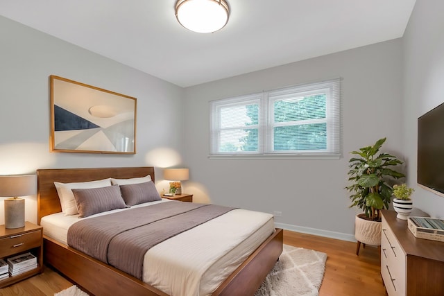 bedroom featuring light hardwood / wood-style flooring