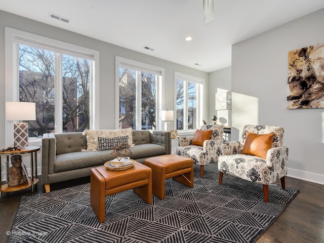 living room featuring hardwood / wood-style floors