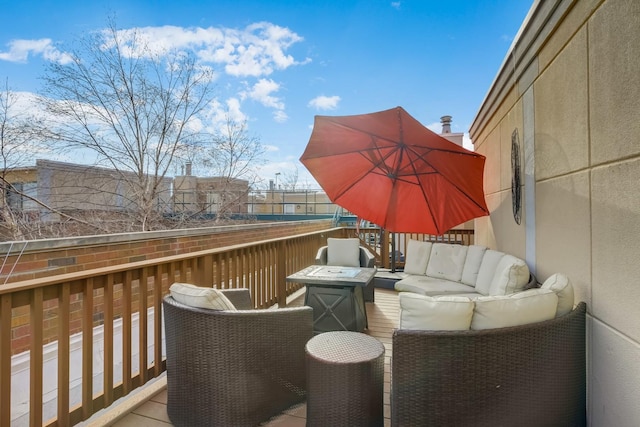 deck featuring outdoor lounge area