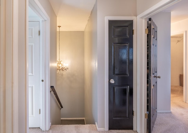 hallway featuring carpet floors