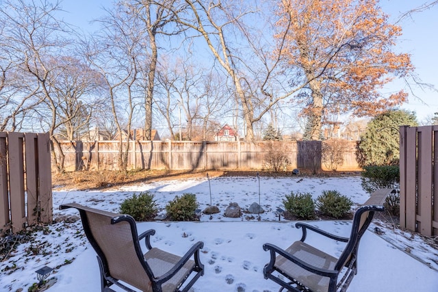 view of snowy yard