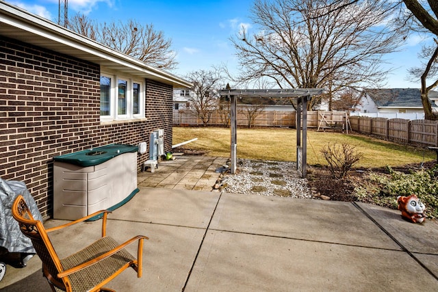 view of patio with a pergola