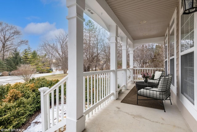 balcony with covered porch