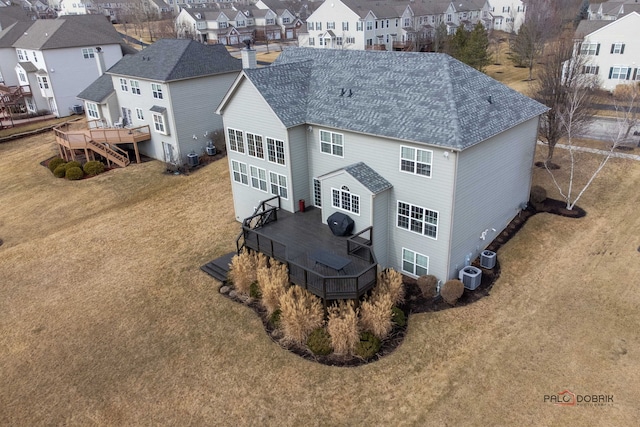 bird's eye view with a residential view