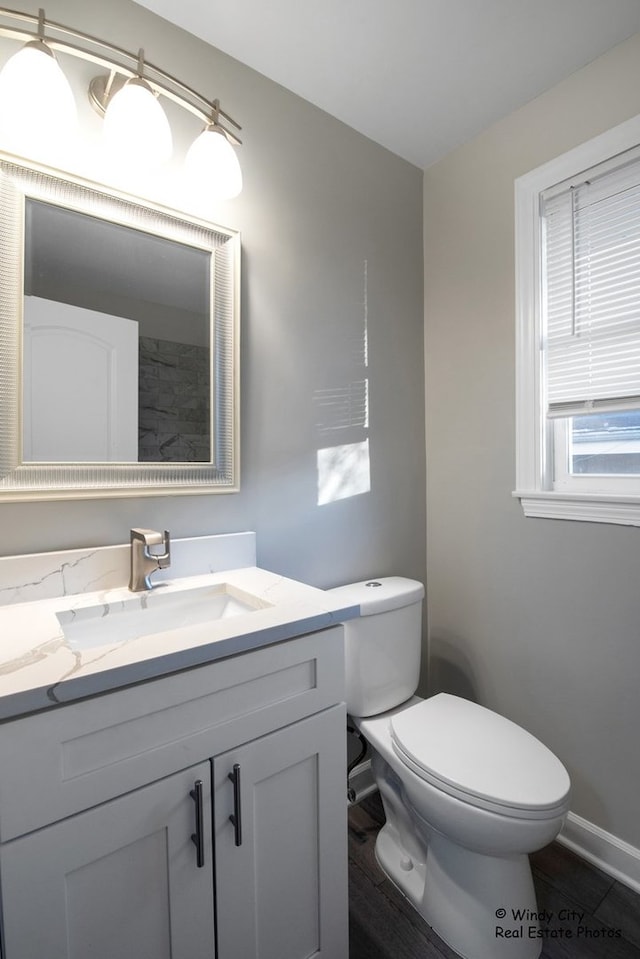 bathroom featuring toilet and vanity