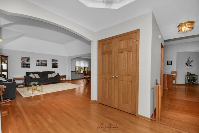 foyer with hardwood / wood-style floors