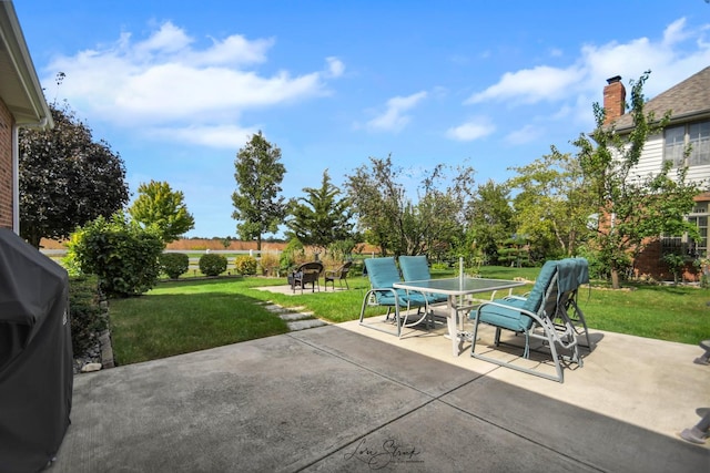 view of patio with grilling area