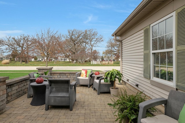 view of patio with an outdoor hangout area