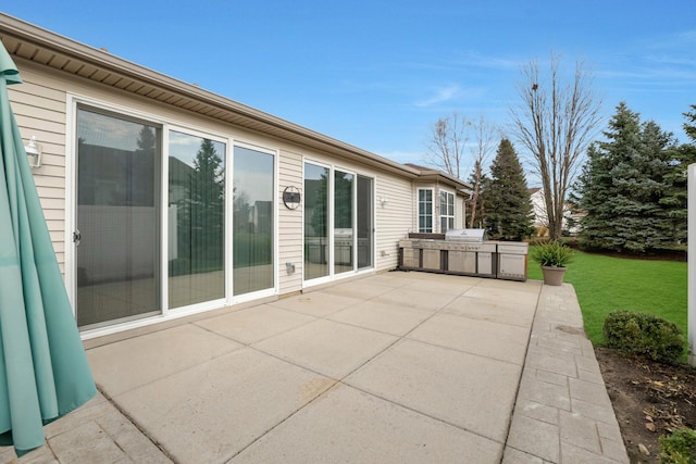 view of patio / terrace with exterior kitchen and grilling area