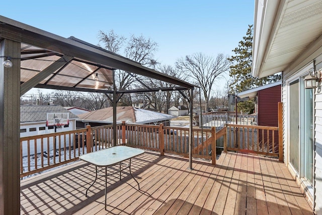 deck featuring a gazebo