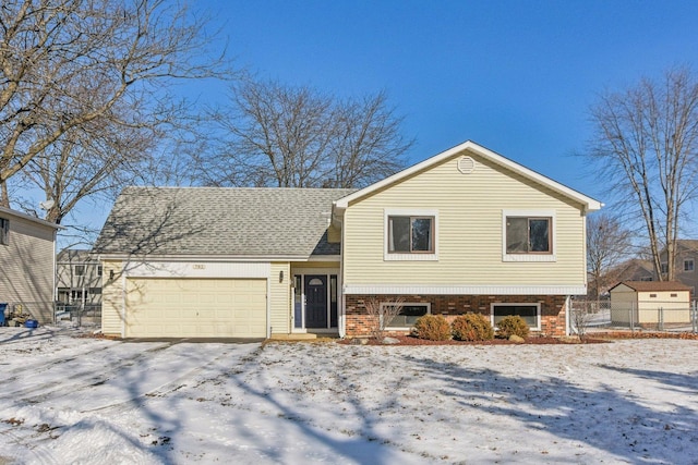 tri-level home with a garage