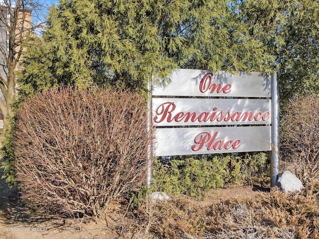 view of community sign